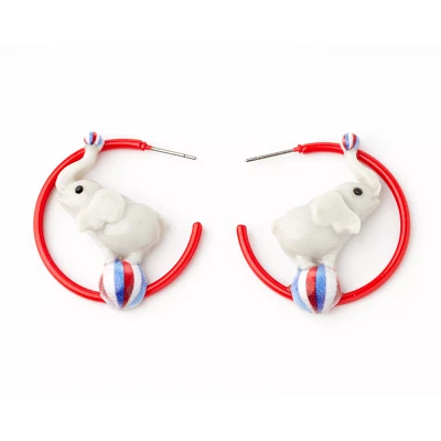 Elephant Circus Hoop Earrings