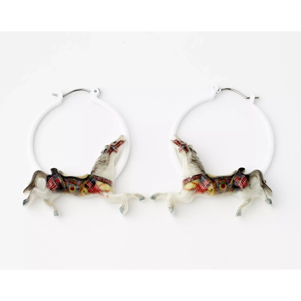 Carousel Horse Hoop Earrings