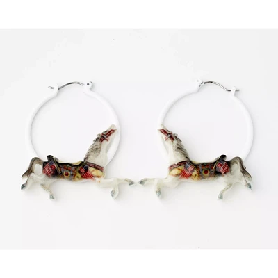 Carousel Horse Hoop Earrings