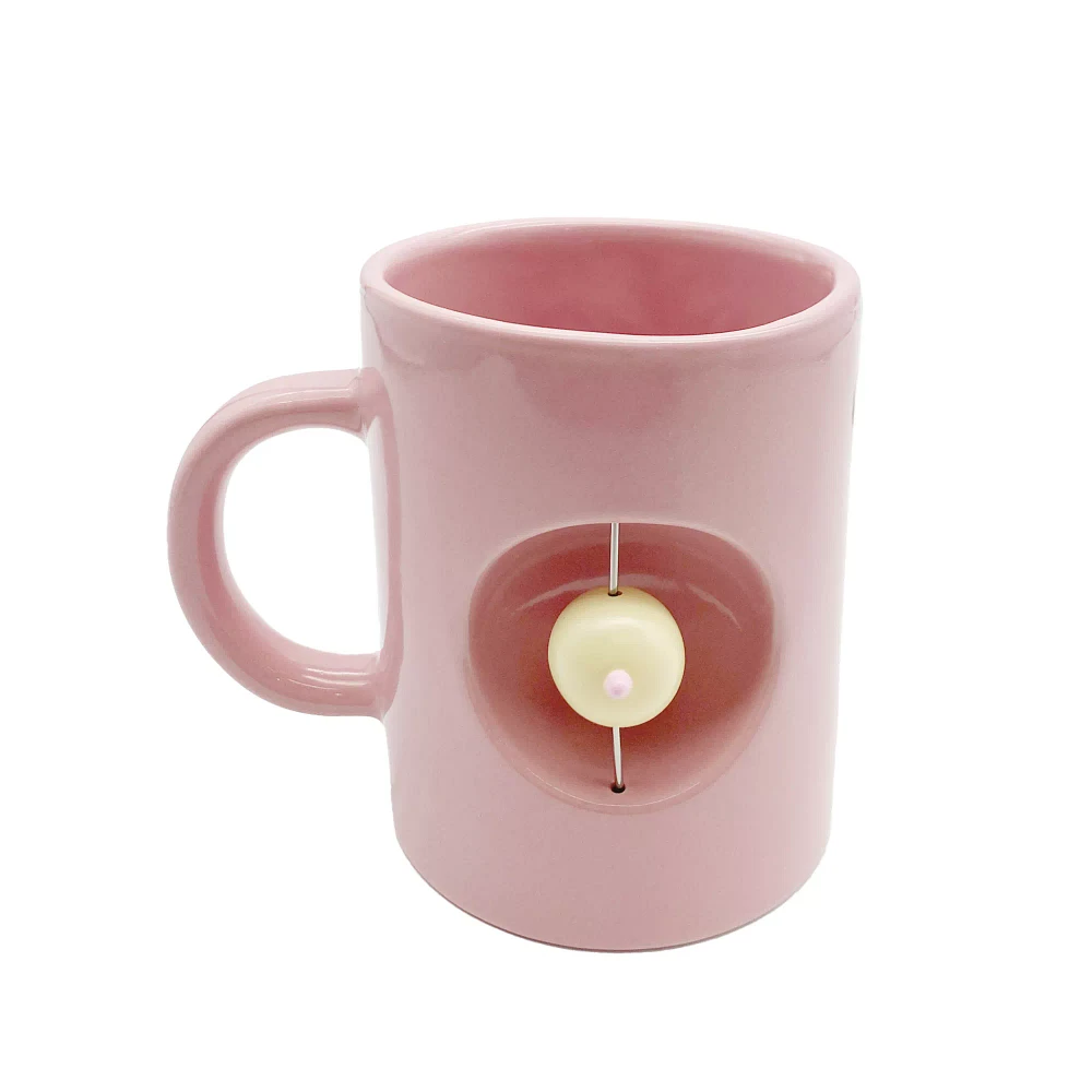 Pink Boob Spinner Coffee Mug - 16 oz.