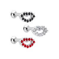 Multi-Pack CZ Lip Cartilage Earrings 3 Pack - 16 Gauge