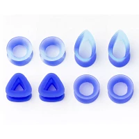 Multi-Pack Marbled Blue Silicone Tunnels - 4 Pair