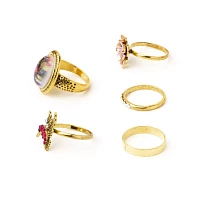 Goldtone Hummingbird Assorted Rings - 5 Pack