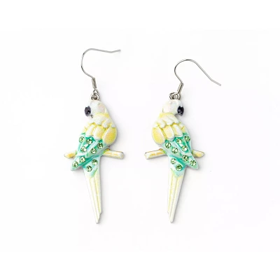 CZ Parrot Dangle Earrings