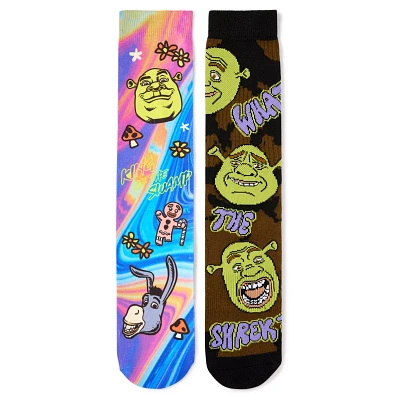 Shrek King of the Swamp Crew Socks - 2 Pairs