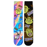 Shrek King of the Swamp Crew Socks - 2 Pairs