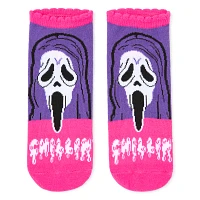 Pink Ghost Face No Show Socks - 5 Pair