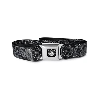 Buckle-Down Black and White Paisley Seatbelt Belt
