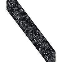 Buckle-Down Black and White Paisley Seatbelt Belt