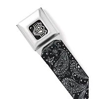 Buckle-Down Black and White Paisley Seatbelt Belt