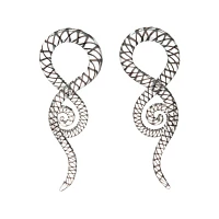Black Striped Glass Spiral Tapers