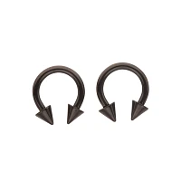 Multi-Pack Black Spike Horseshoe Rings