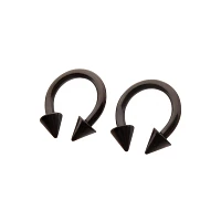 Multi-Pack Black Spike Horseshoe Rings