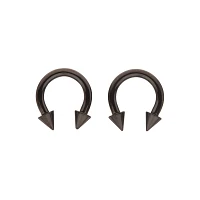 Multi-Pack Black Spike Horseshoe Rings