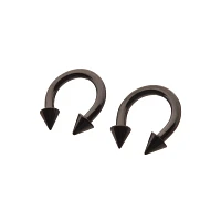 Multi-Pack Black Spike Horseshoe Rings