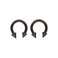 Multi-Pack Black Spike Horseshoe Rings