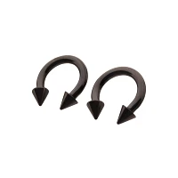 Multi-Pack Black Spike Horseshoe Rings