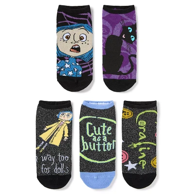 Multi-Pack Coraline No Show Socks - 5 Pair
