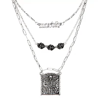 Stay Weird 3 Row Chain Necklace - Morbid