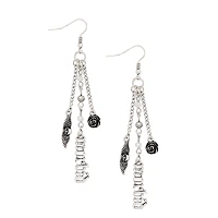 Rose Skeleton Dangle Earrings - Morbid