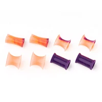 Multi-Pack Marbled Purple Heart Silicone Tunnels - 4 Pair