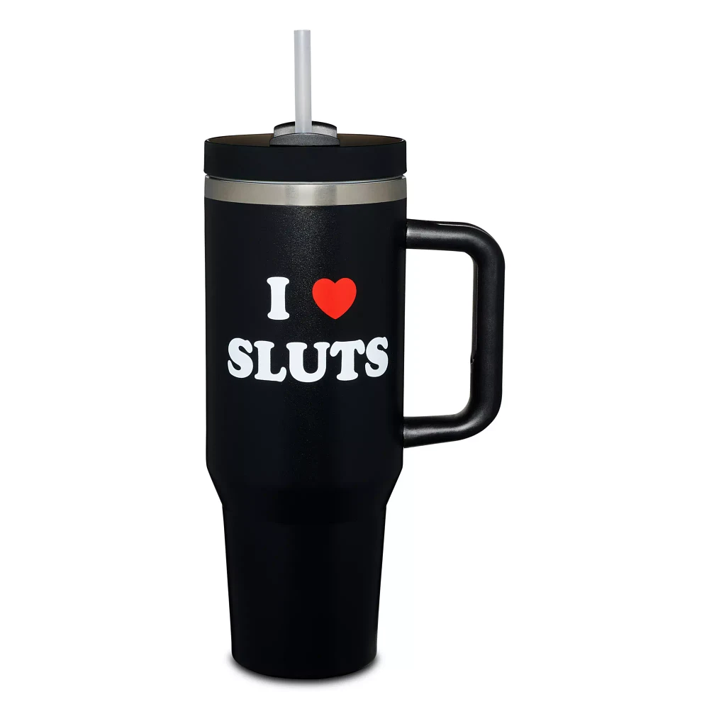 I Heart Sluts Travel Cup with Straw 40 oz. - Danny Duncan