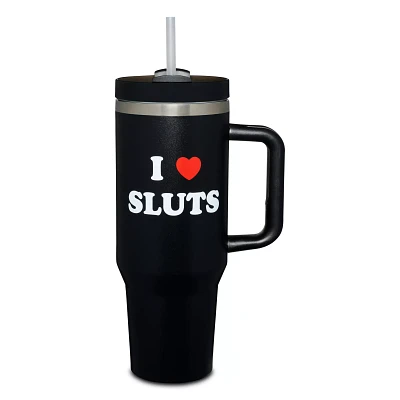 I Heart Sluts Travel Cup with Straw 40 oz. - Danny Duncan