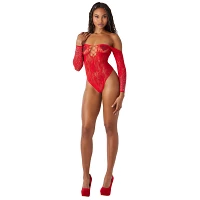 Cutout Lace Off the Shoulder Bodysuit
