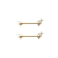 Goldtone Star Nipple Barbells - 14 Gauge