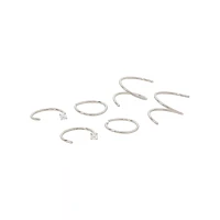 Multi-Pack Basic Spiral and Half Nose Hoops 6 Pack - 20 Gauge