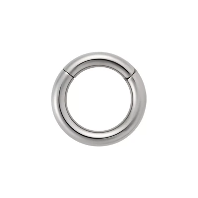 Silver Titanium Basic Hinged Septum Ring- 10 Gauge