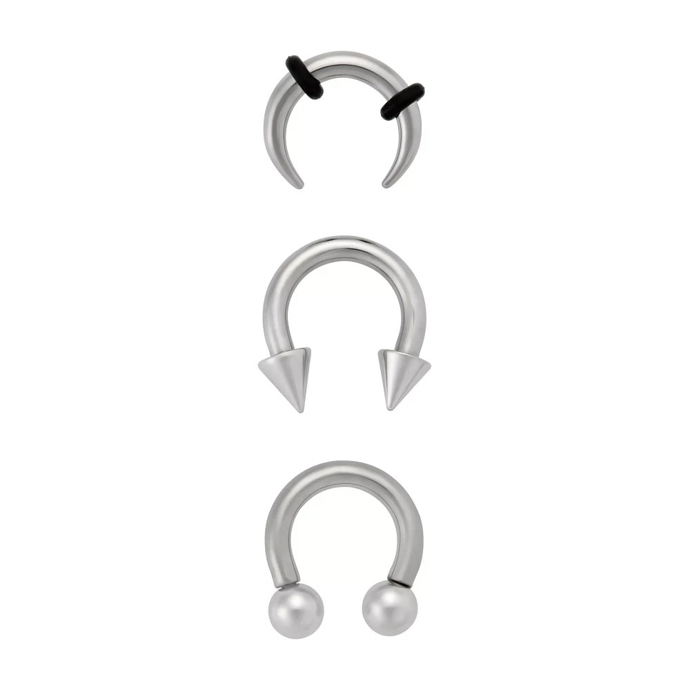 Multi-Pack Titanium Horseshoe Septum Rings - 3 Pack
