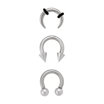 Multi-Pack Titanium Horseshoe Septum Rings - 3 Pack