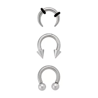 Multi-Pack Titanium Horseshoe Septum Rings - 3 Pack