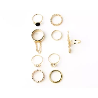 Multi-Pack Gold Romantic Rings - 9 Pack