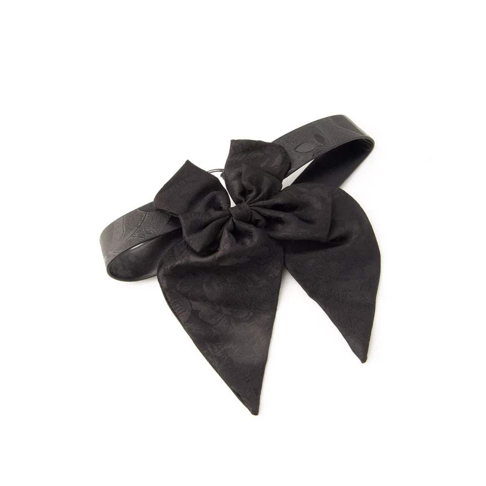 Black Oversized Bow Choker Necklace