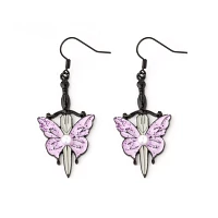 Butterfly Wing Dagger Dangle Earrings - 18 Gauge