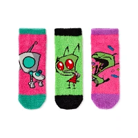 Multi-Pack Invader Zim Fuzzy No Show Socks - 3 Pack
