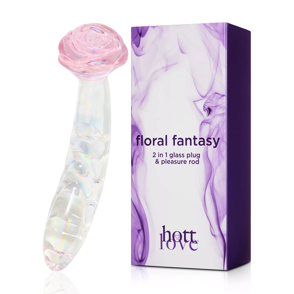 Hott Love Floral Fantasy Glass Butt Plug