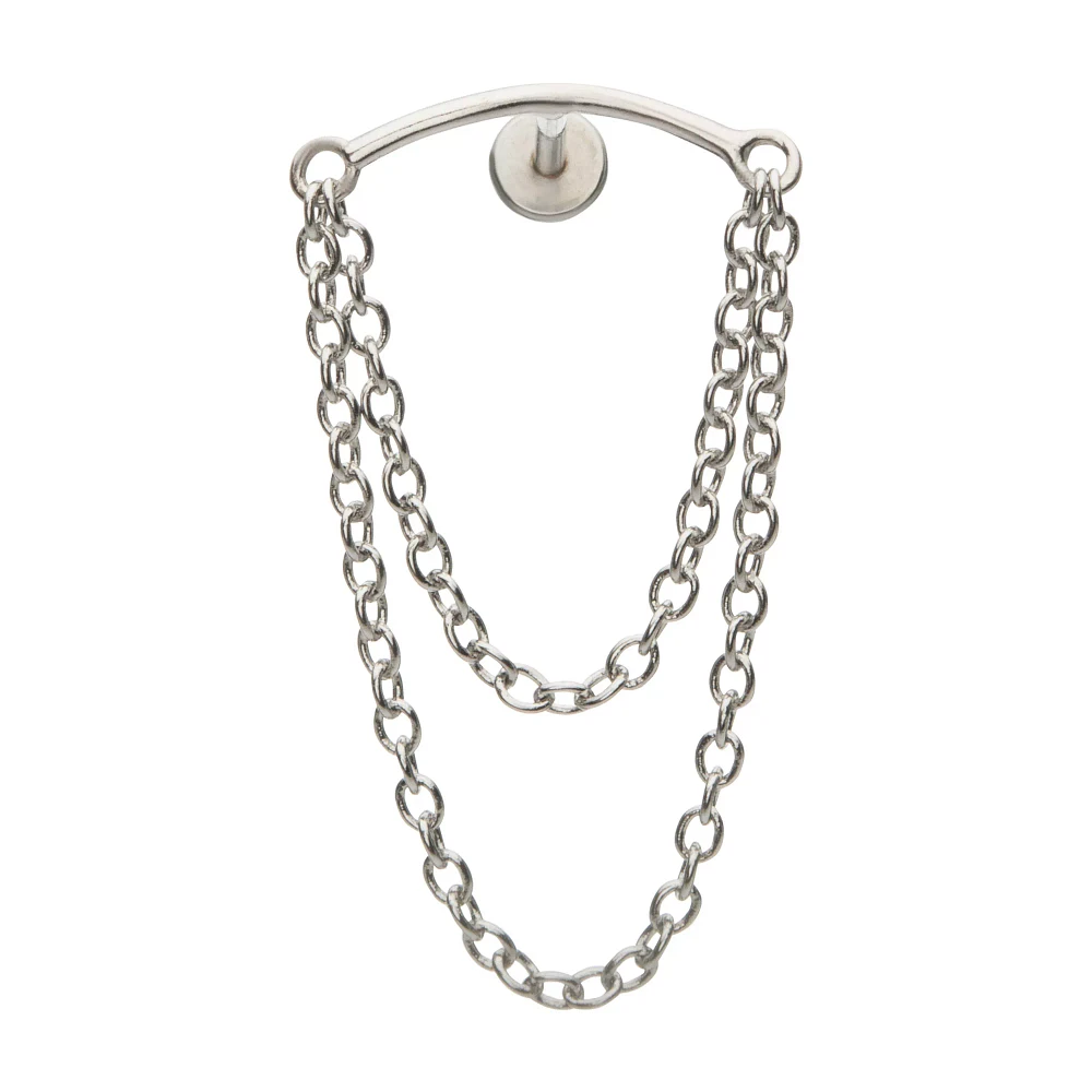 Threadless Helix Double Chain Earring - 18 Gauge