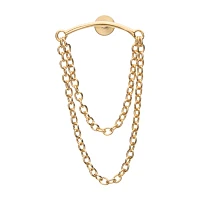 Goldtone Chain Dangle Cartilage Earring - 18 Gauge