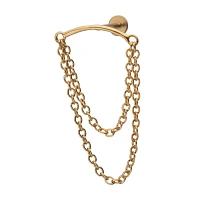 Goldtone Chain Dangle Cartilage Earring - 18 Gauge