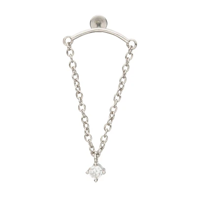 CZ Helix Dangle Chain Earring - 18 Gauge
