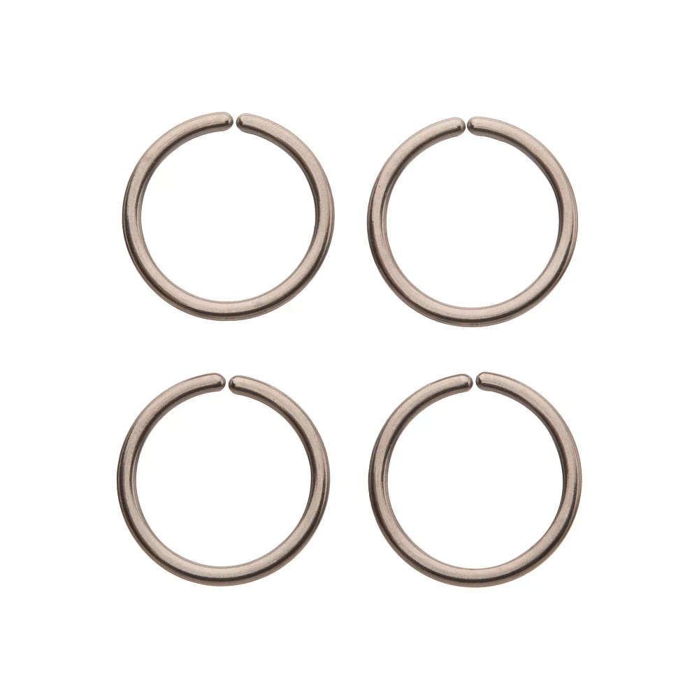 Multi-Pack Silvertone Seamless Hoop Nose Rings 4 Pack - 16 Gauge