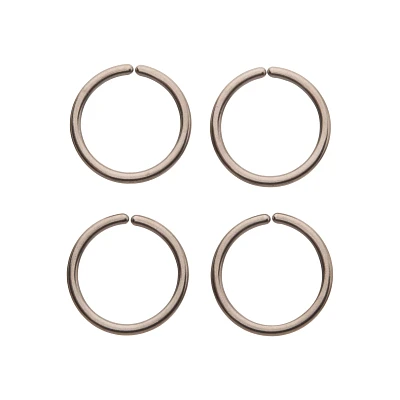 Multi-Pack Silvertone Seamless Hoop Nose Rings 4 Pack - 16 Gauge