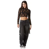 Black Lace Mesh Top