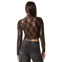 Black Lace Mesh Top