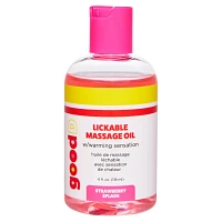 Strawberry Flavored Lickable Warming Massage Oil 4 oz. - good D