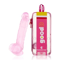 Bubble Gum Suction Cup Dildo with Balls 6 Inch – good D