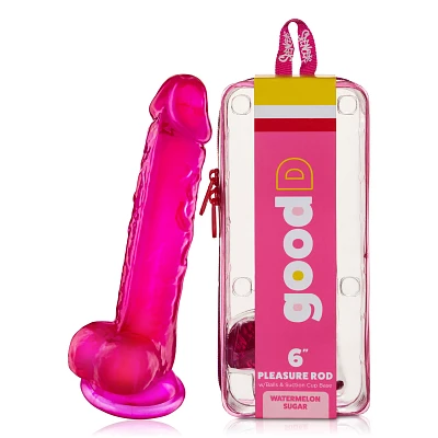 Watermelon Sugar Suction Cup Dildo with Balls 6 Inch – good D